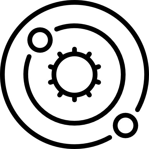 Solar system sun planets nature icon