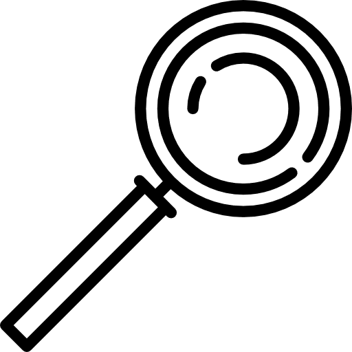 Magnifying glass loupe tools and utensils detective icon