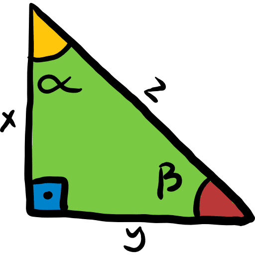 Right triangle mathematics maths education icon
