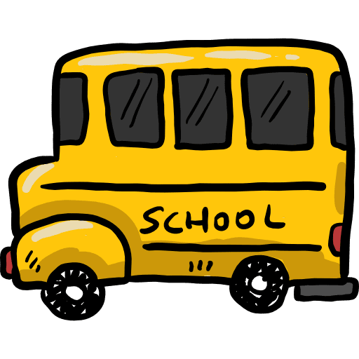 School bus transportation vehicle automobile icon
