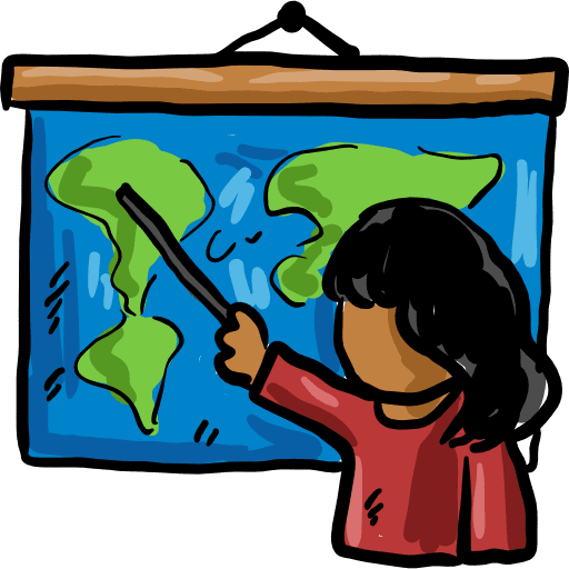 Teacher profession geography map icon