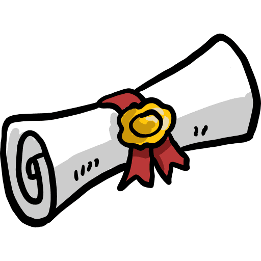 Diploma certificate contract degree icon