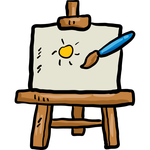 Easel art and design canvas easel icon
