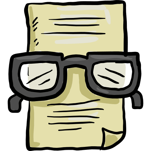 Reading paper glasses education icon