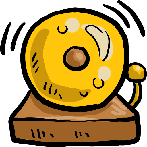 School bell tools and utensils notification bell icon