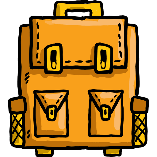 Backpack luggage travel baggage icon