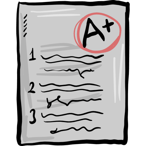 Exam best results files and folders grades icon