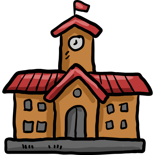 School architecture and city college high school icon