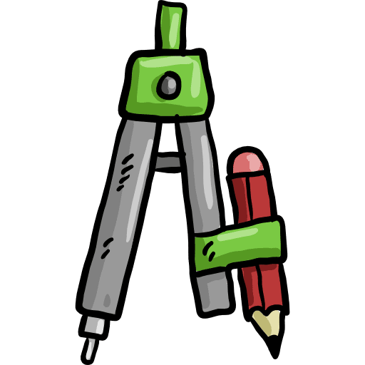 Compass education tools and utensils draw icon