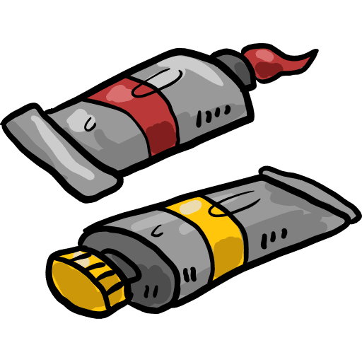 Paint tube art tools and utensils painter icon