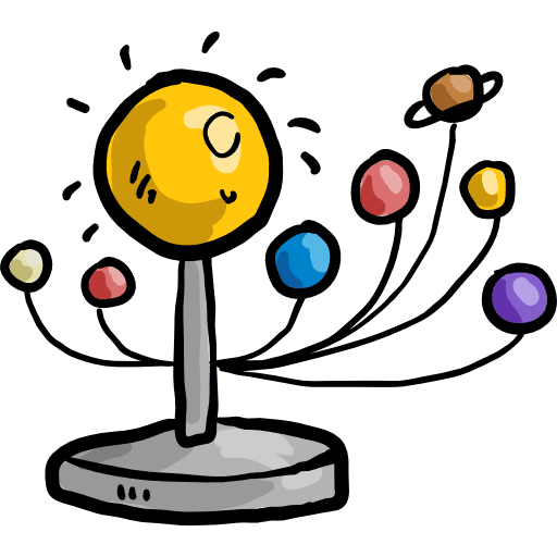 Solar system science orbit moons icon