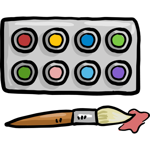 Watercolor painting paint art and design icon