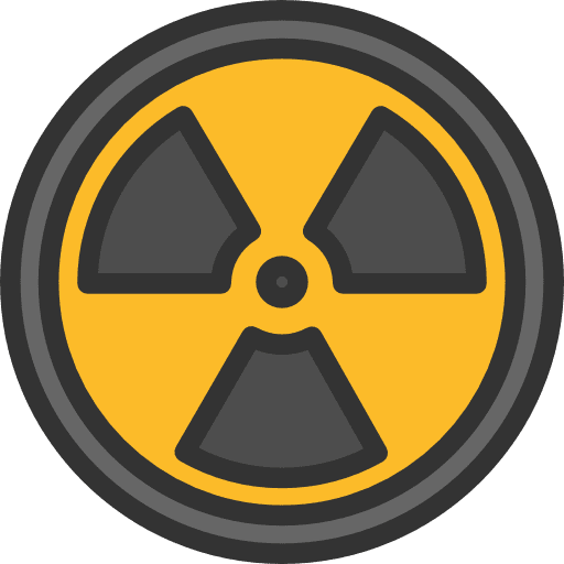 Radiation signs alert signaling icon