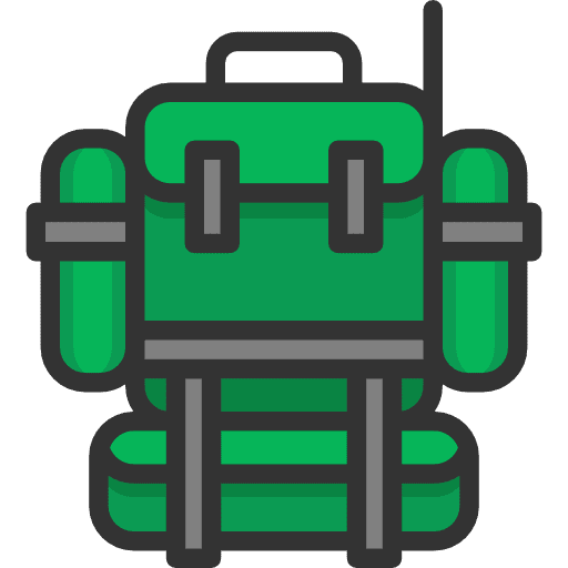 Backpack travel education luggage icon