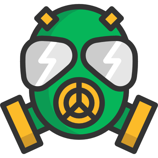 Gas mask tools and utensils miscellaneous chemical weapon icon