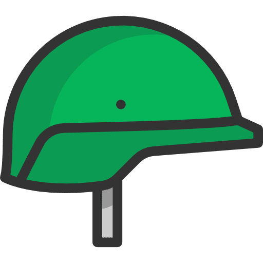 Helmet security protection weapons icon
