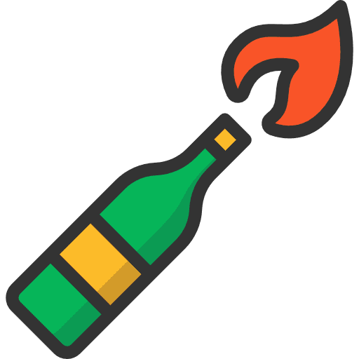 Molotov cocktail fire urban guerrilla molotov cocktail icon