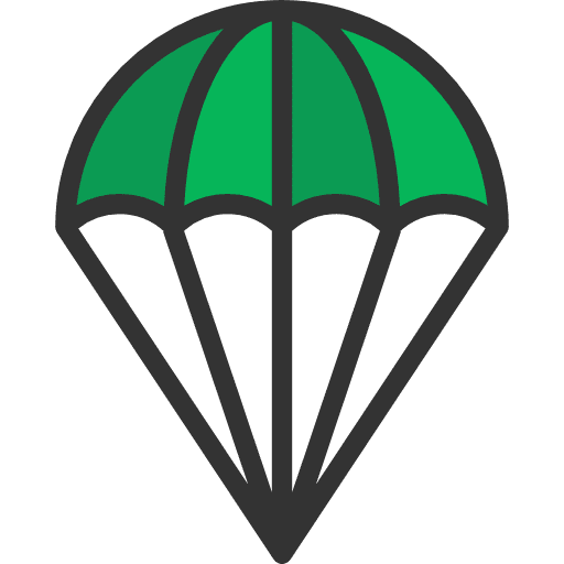 Parachute gliding paragliding parachutist icon