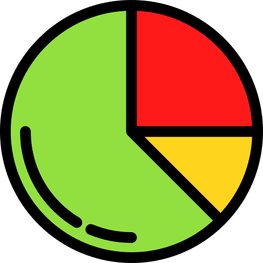 Pie chart seo and web pie chart finances icon