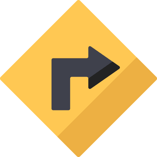 Turn right signaling turn right traffic icon