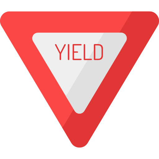 Yield traffic sign signaling circulation icon