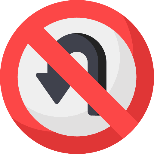 No turn circulation traffic signaling icon