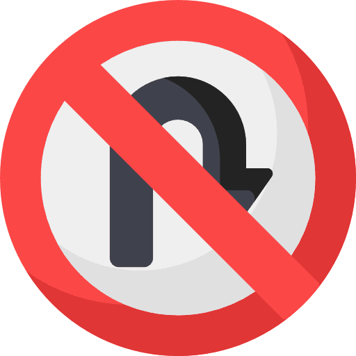No turn traffic circulation no turn icon