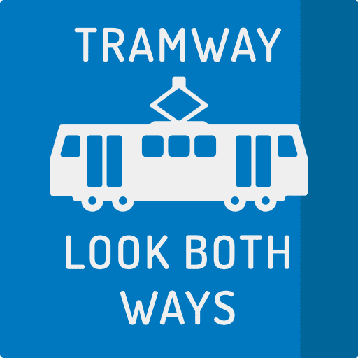 Tram signaling tram traffic sign icon