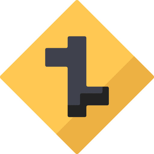 Intersection circulation traffic sign signaling icon