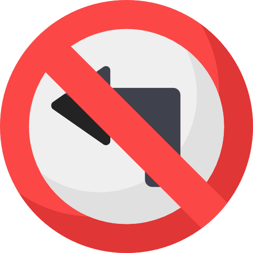 Turn left circulation signaling forbidden icon