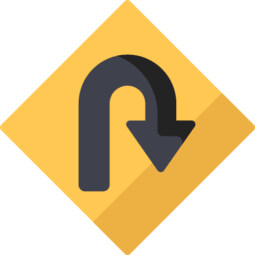 U turn circulation traffic u turn icon