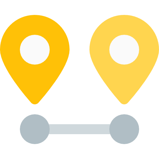 Location distance placeholders road icon