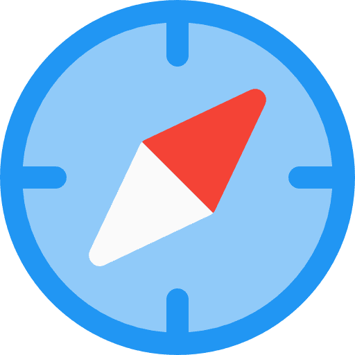 Compass navigation tools and utensils interface icon