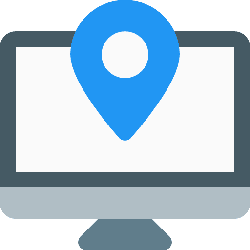 Desktop location maps and location electronics icon