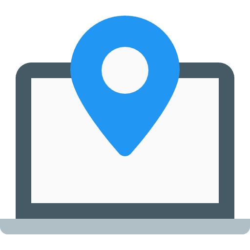 Laptop electronics route computing icon