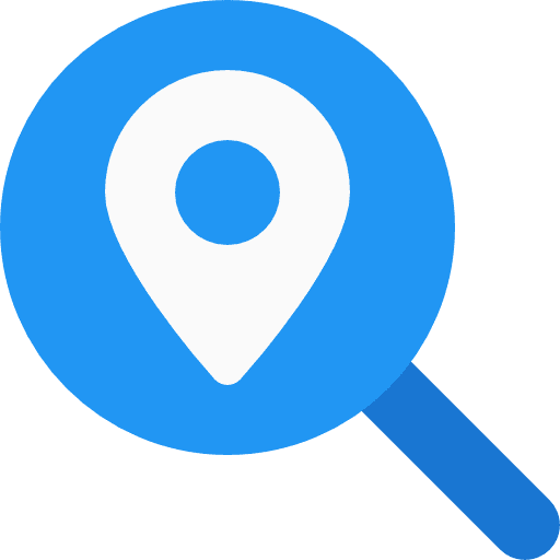Location maps and location search interface icon