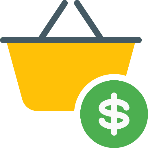 Basket business money cash icon