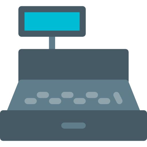 Cashier commercial business machine icon