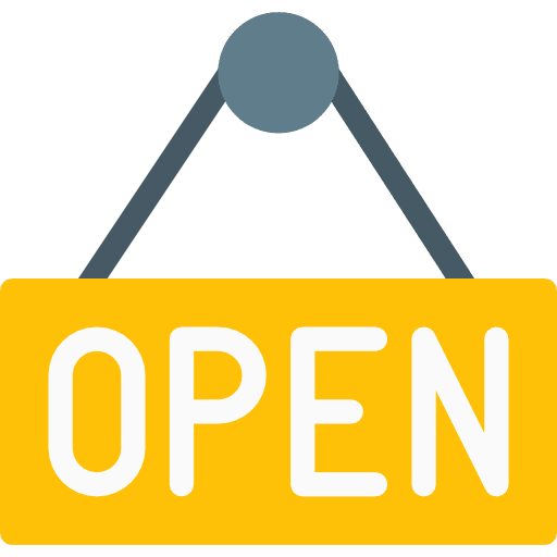 Open shop commerce and shopping signal icon