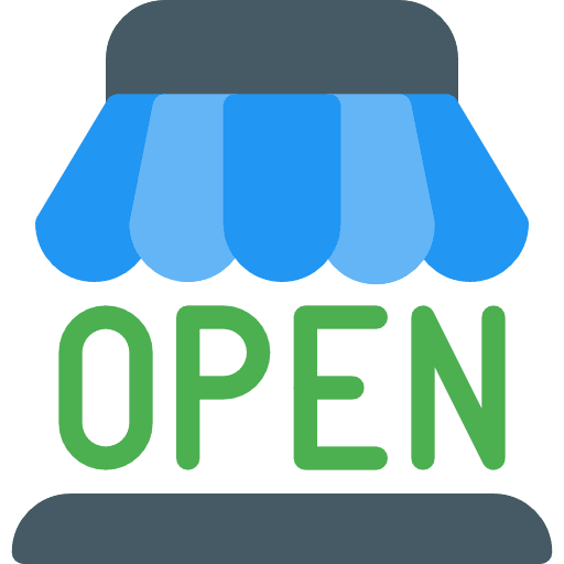 Open shop business sign icon