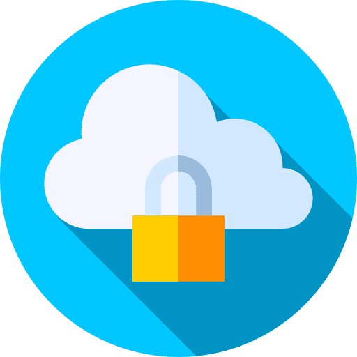 Cloud storage storage locked data icon