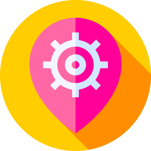 Settings map location pin signs icon