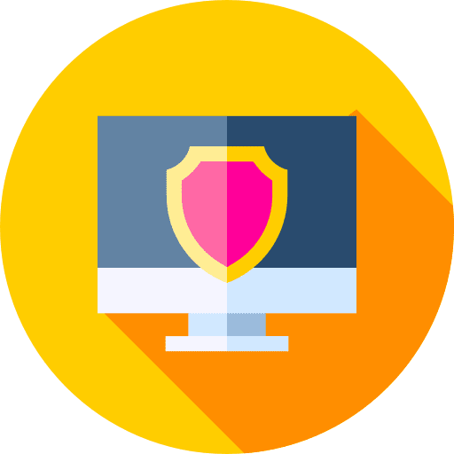 Antivirus shield laptop computing icon