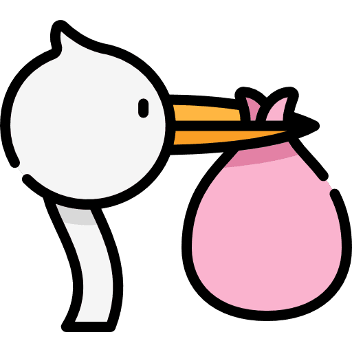 Stork newborn animals kid and baby icon