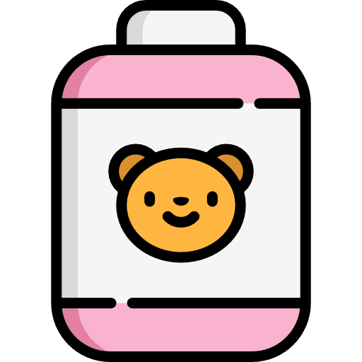 Baby powder kid and baby bear talc icon
