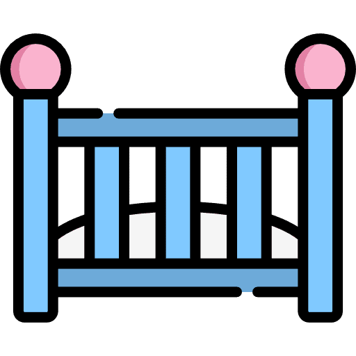 Crib motherhood furniture and household healthcare and medical icon