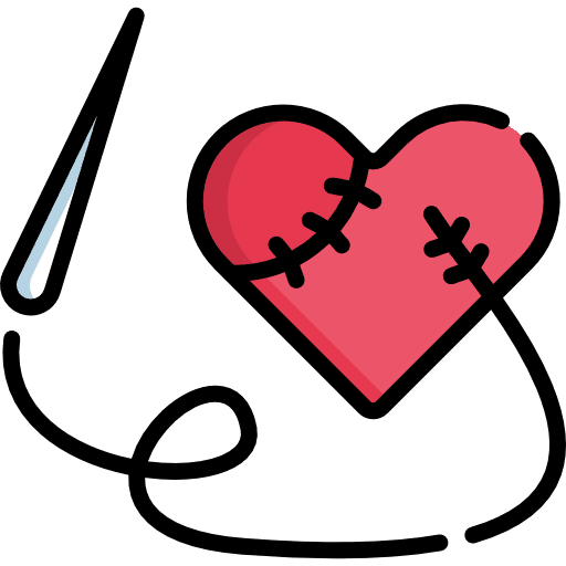 Heart stitching shapes and symbols shapes icon