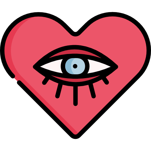 Eye shapes and symbols peace love icon
