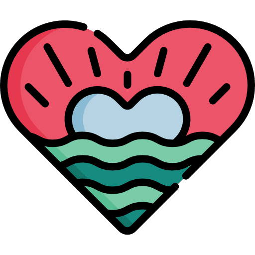 Heart sunshine peace tattoo icon