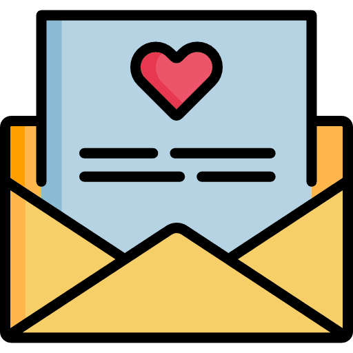 Love and romance email valentines day heart icon